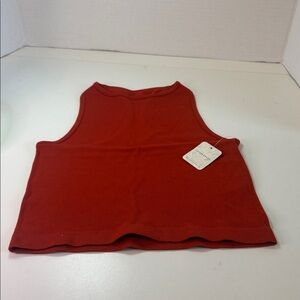 Intimately by Free People Ribbed Crop Tank Top in Sumac